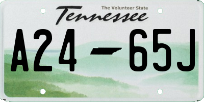 TN license plate A2465J