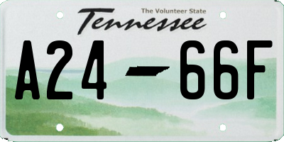 TN license plate A2466F