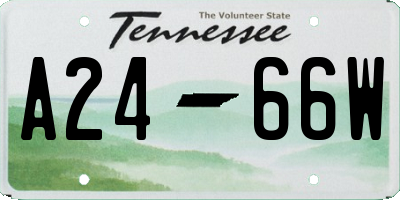TN license plate A2466W