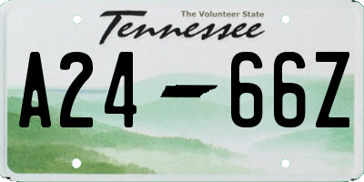 TN license plate A2466Z