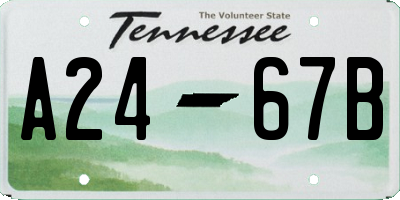 TN license plate A2467B