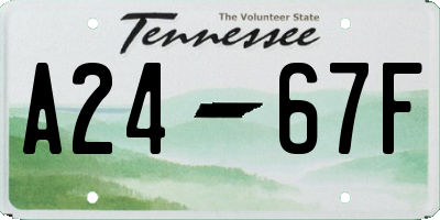 TN license plate A2467F