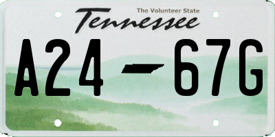 TN license plate A2467G