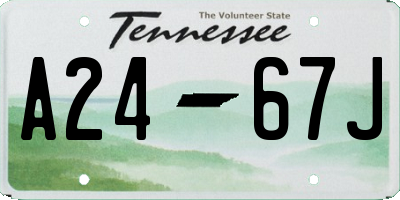TN license plate A2467J