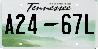 TN license plate A2467L