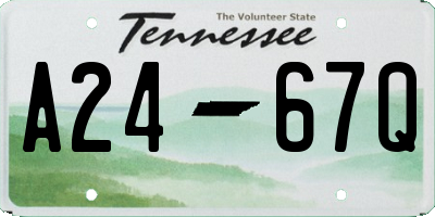 TN license plate A2467Q