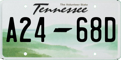 TN license plate A2468D