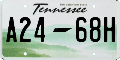 TN license plate A2468H