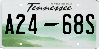 TN license plate A2468S