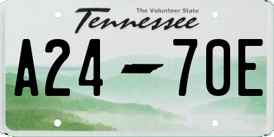 TN license plate A2470E
