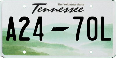 TN license plate A2470L
