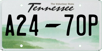 TN license plate A2470P