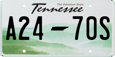TN license plate A2470S