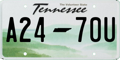 TN license plate A2470U