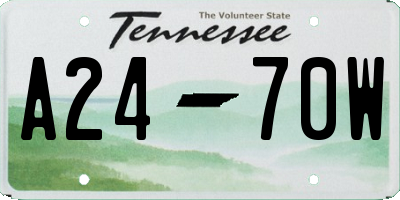 TN license plate A2470W