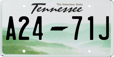 TN license plate A2471J