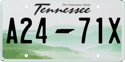 TN license plate A2471X