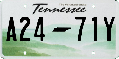 TN license plate A2471Y