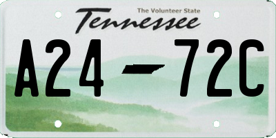 TN license plate A2472C