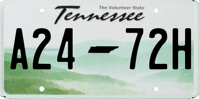 TN license plate A2472H