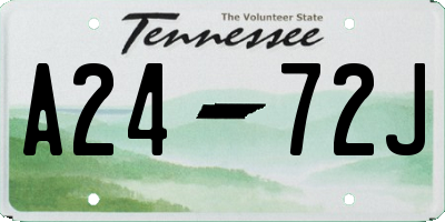 TN license plate A2472J