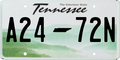 TN license plate A2472N