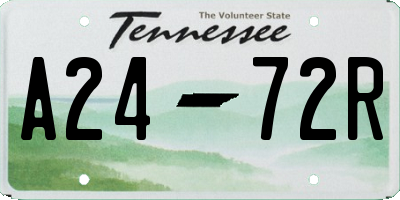TN license plate A2472R