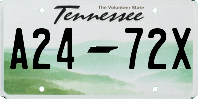TN license plate A2472X