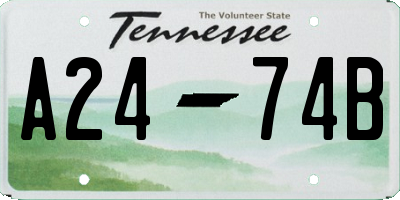 TN license plate A2474B
