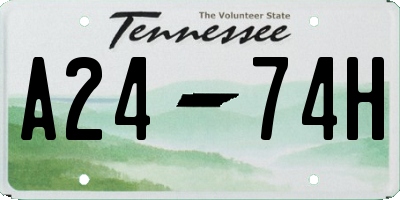 TN license plate A2474H