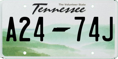 TN license plate A2474J