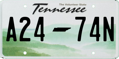 TN license plate A2474N