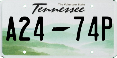 TN license plate A2474P