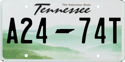 TN license plate A2474T