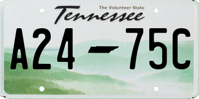 TN license plate A2475C