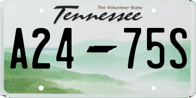 TN license plate A2475S