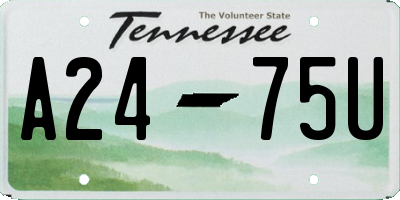 TN license plate A2475U