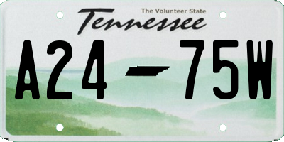 TN license plate A2475W