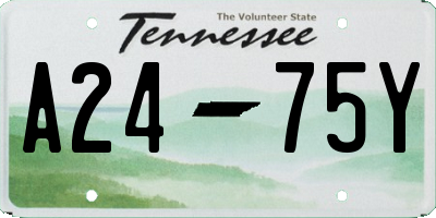 TN license plate A2475Y