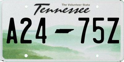 TN license plate A2475Z