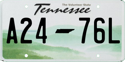 TN license plate A2476L