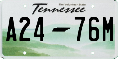 TN license plate A2476M