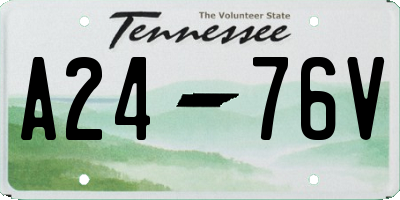 TN license plate A2476V