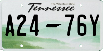TN license plate A2476Y