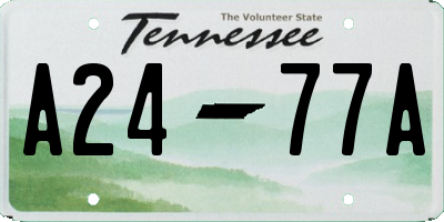 TN license plate A2477A