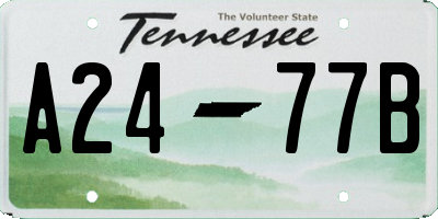 TN license plate A2477B