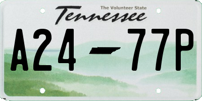 TN license plate A2477P