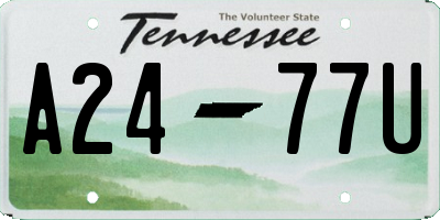 TN license plate A2477U
