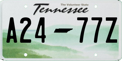 TN license plate A2477Z