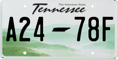 TN license plate A2478F